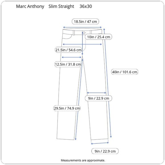 Marc Anthony Slim Jeans Straight Leg Pockets Relaxed Fit Casual High Rise 36 - Picture 15 of 16
